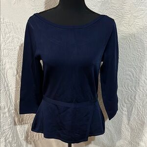 White House Black Market Three Quarter Sleeve Peplum Top, size small, NWT